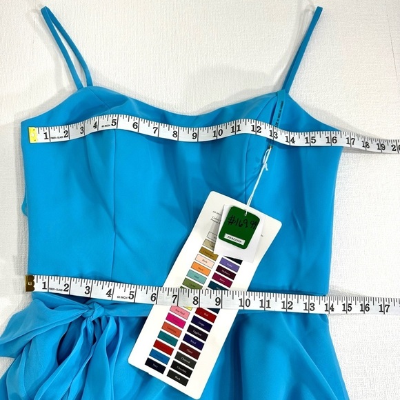 NWT Mori Lee chiffon ruffle formal maxi dress in periwinkle size 10, Never Worn - Picture 4 of 12